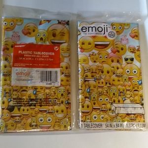 2 packs Emoji plastic tablecover 54x 84"